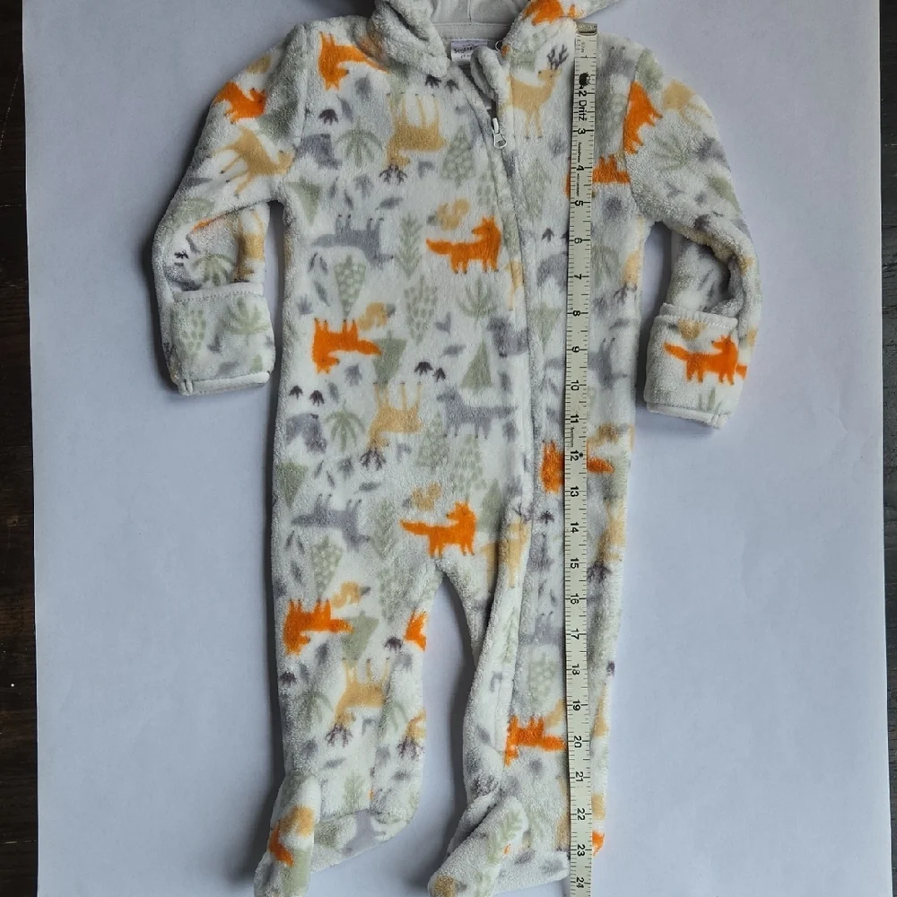 Little Beginnings 6-9mo Soft, Cozy Forest Fox Fleece Hooded Baby Bunting, Pram